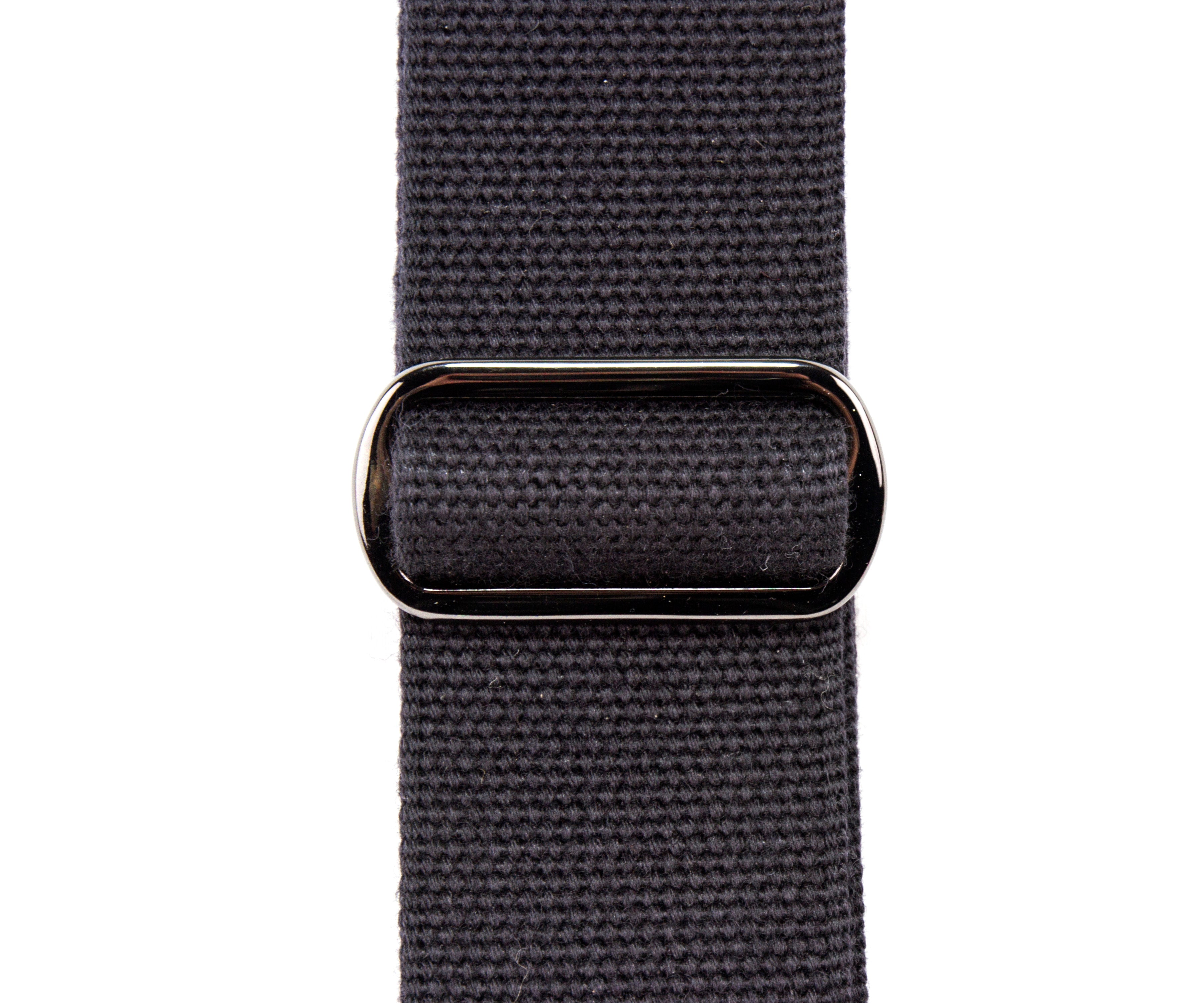 Merino Wool Guitar Strap, Black - Buckle