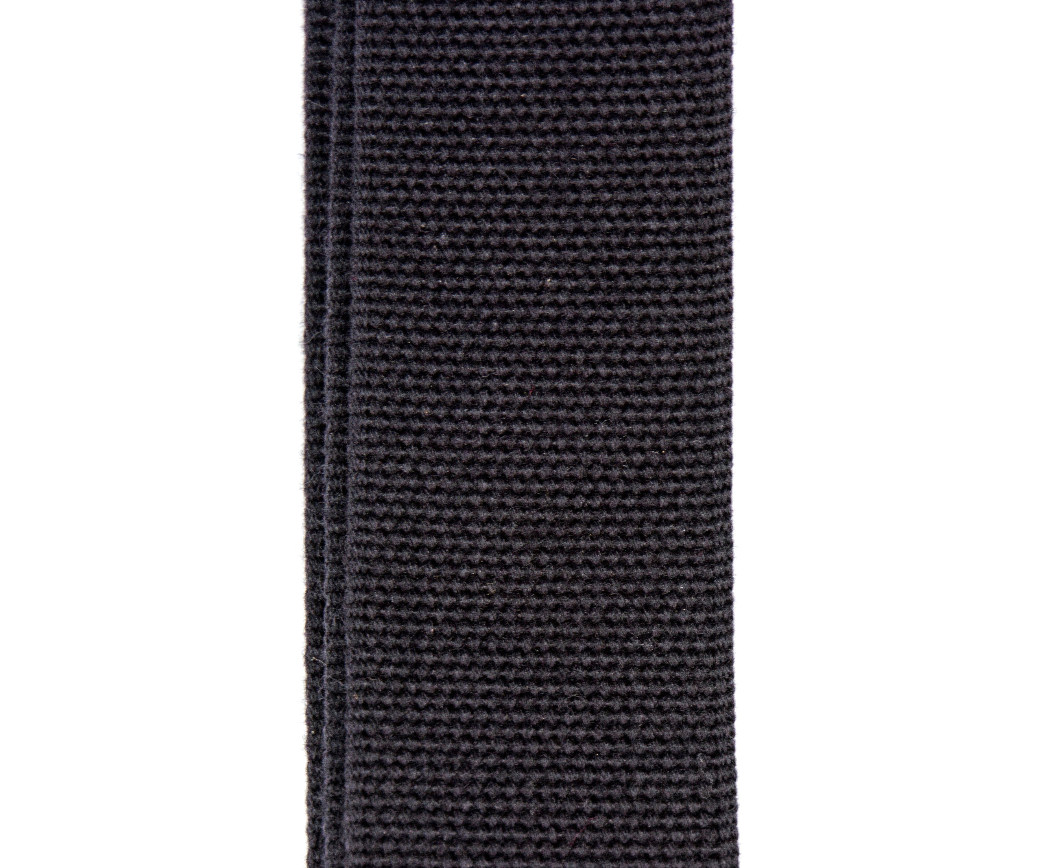 Merino Wool Guitar Strap, Black - Texture