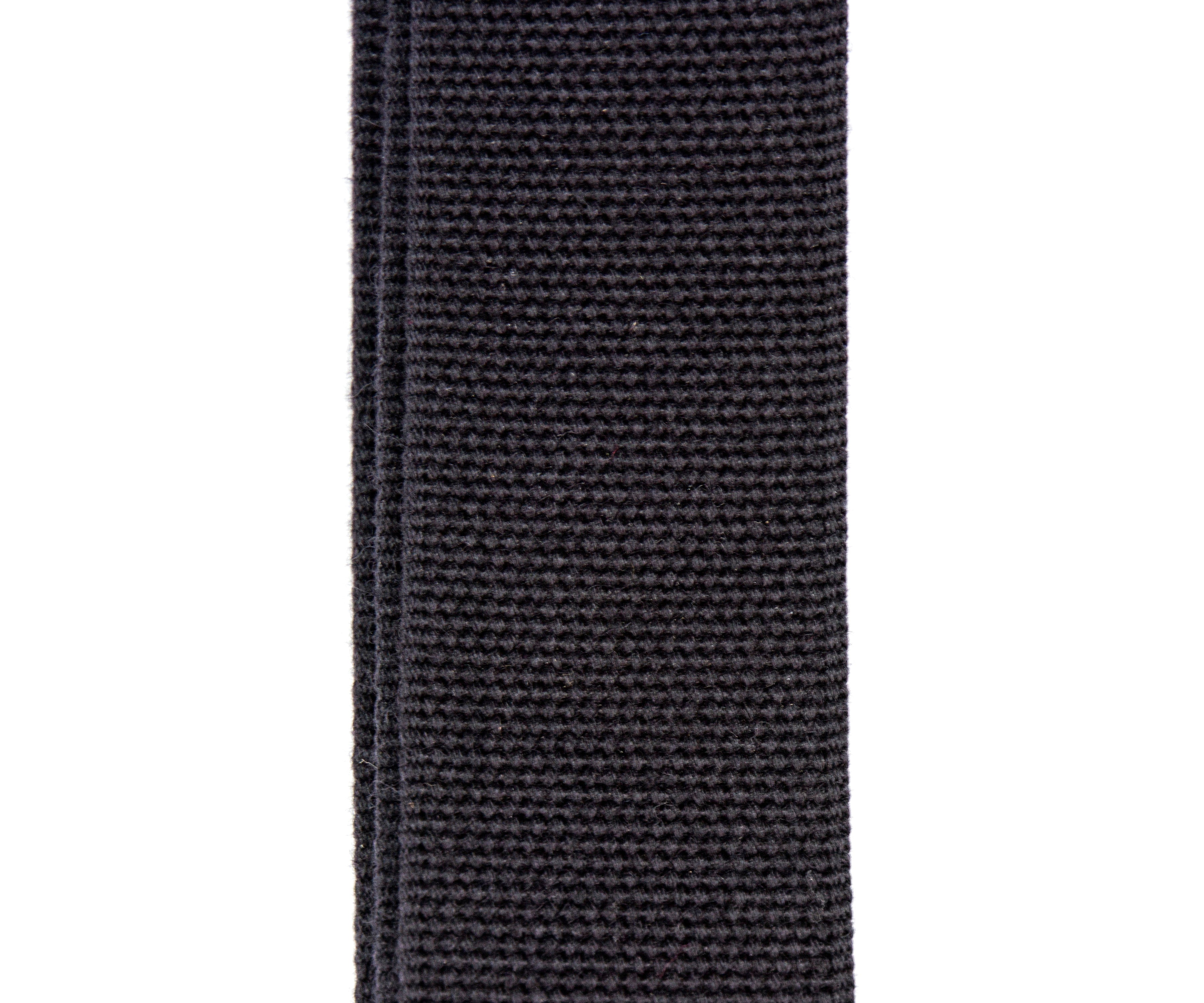 Merino Wool Guitar Strap, Black - Texture