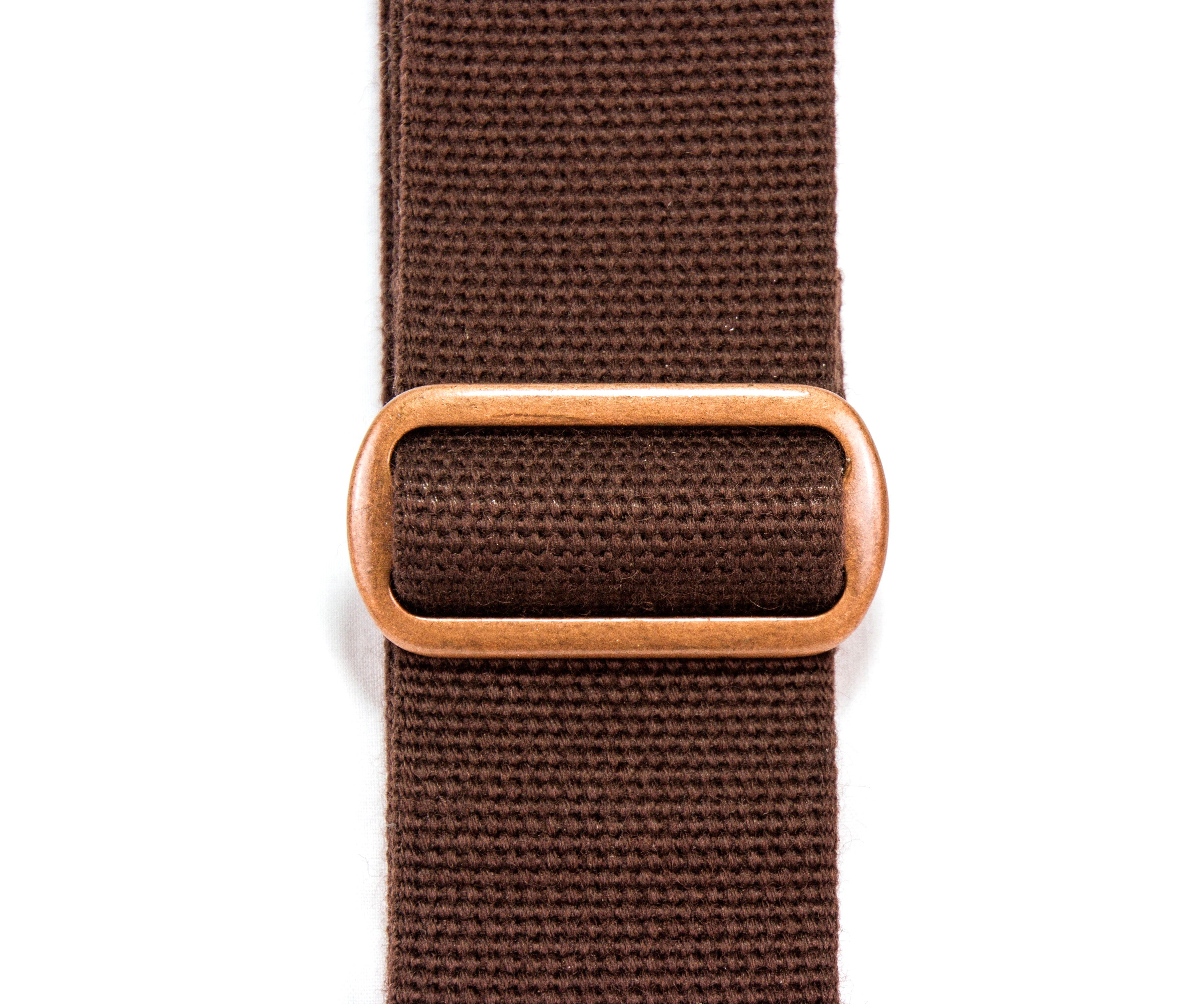 Merino Wool Guitar Strap, Brown - Buckle