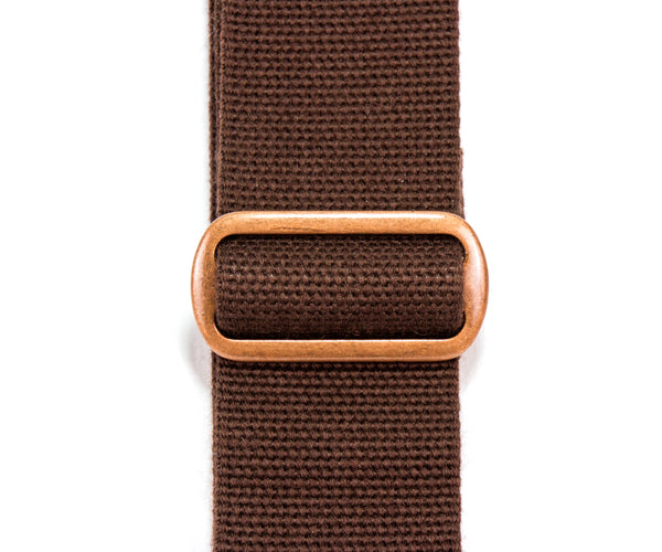 Merino Wool Guitar Strap, Brown - Buckle
